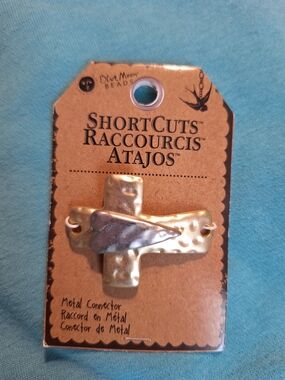 Blue Moon ShortCuts Metal Connector Cross Silver and Gold Tones New